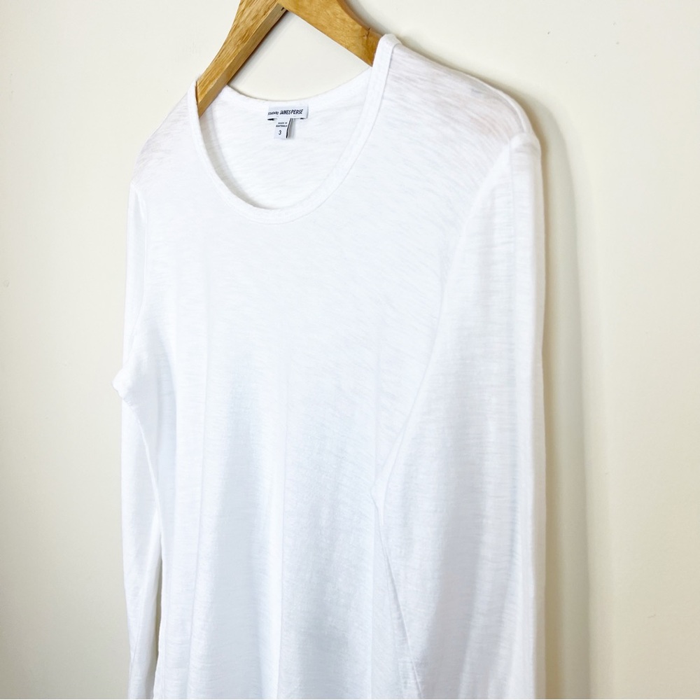 Standard James Perse Sheer Slub White Long Sleeve Top Size Large - Picture 6 of 7